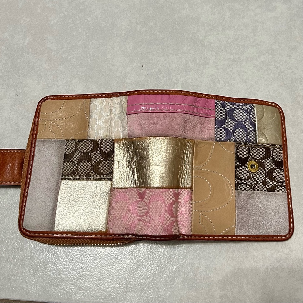Coach Multicolor Patchwork Zip-Around Bifold Wall… - image 3